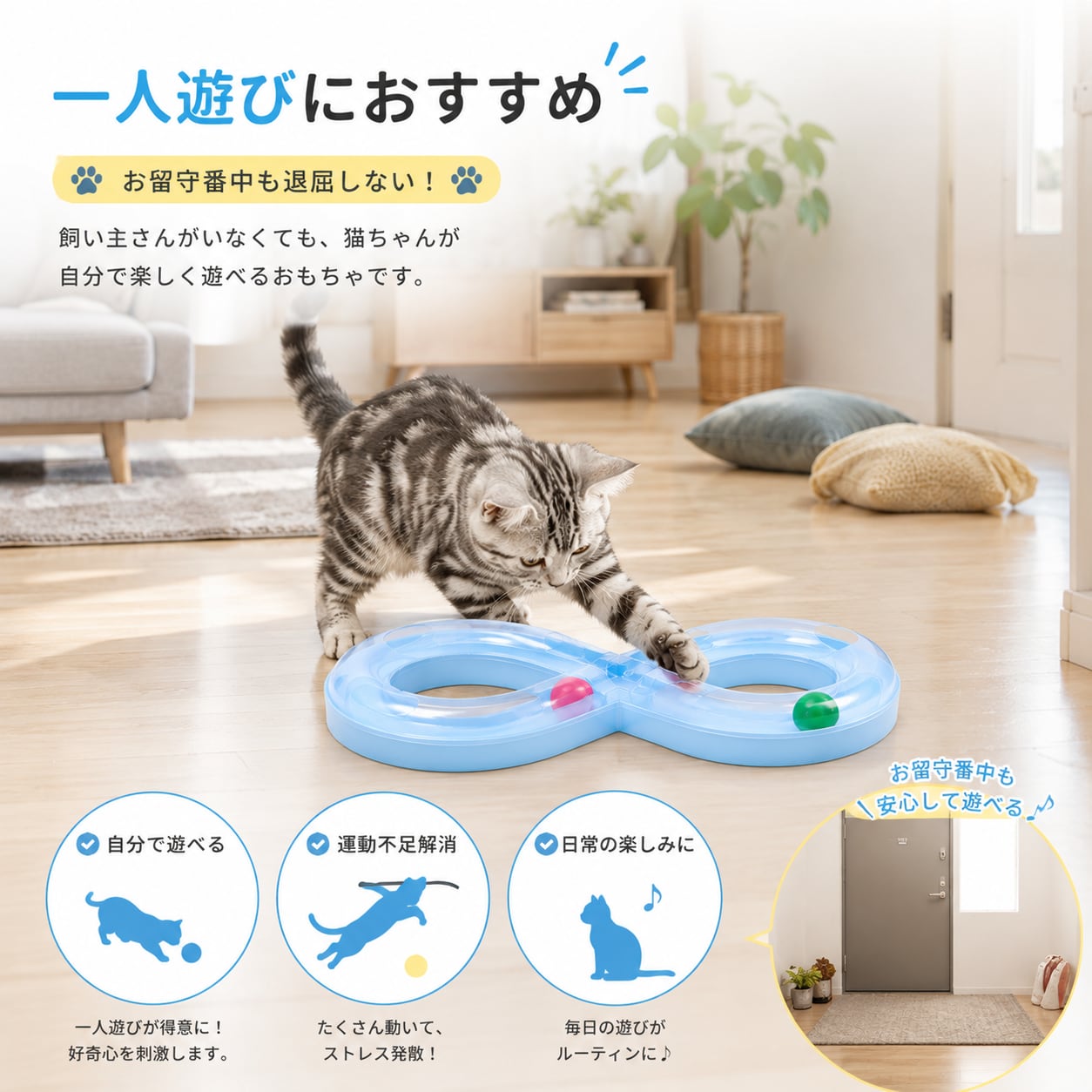 猫ちゃん夢中！∞トラックボールおもちゃ 室内遊び 知育玩具