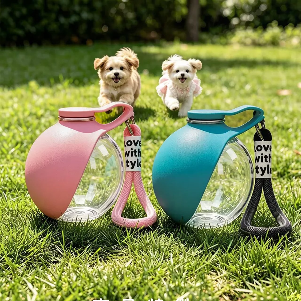 S 66  .春夏新作 犬用携帯水筒｜折りたたみボウル型ペットウォーターボトル 外出お散歩用必須アイテム