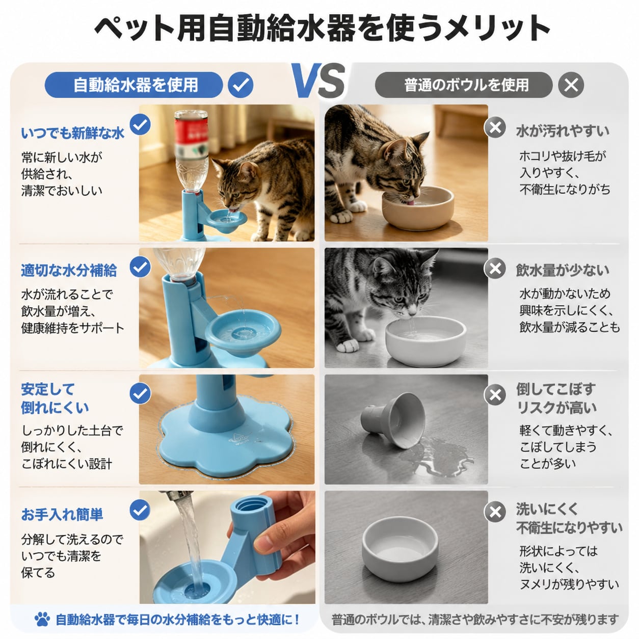 S  56  .猫用 自動給水スタンド｜電源不要 ペットウォーターディスペンサー 高さ調整可能 逆流防止設計 ヒゲが濡れにくい 洗いやすい