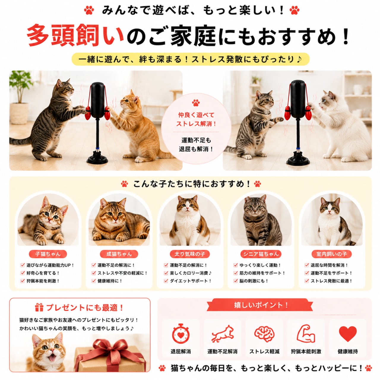 子猫用ボクシング吸盤付き猫じゃらし