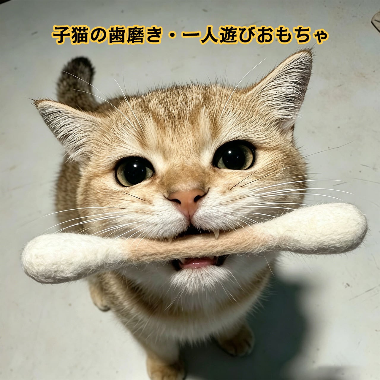 一体セット（15cm＋30cm）猫用おもちゃ 100%純ウール 大型綿棒じゃらし 歯磨き・デンタルケア