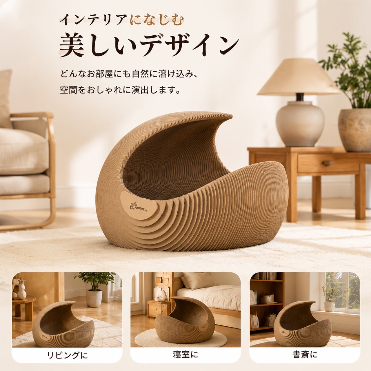 猫用ハウス・爪とぎ一体型