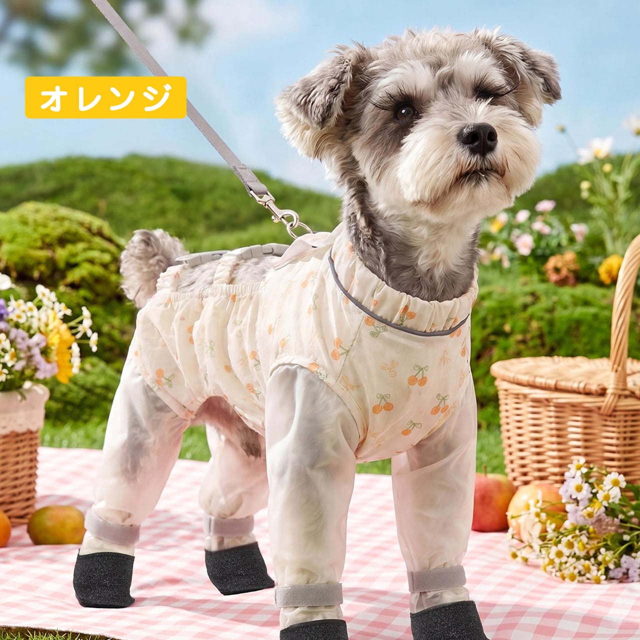 犬用レインウェア 四脚タイプ｜防水・防汚・防泥設計｜軽量通気性抜群 お腹までしっかりガード｜梅雨時期のお散歩に最適｜犬用アウトドアウェア