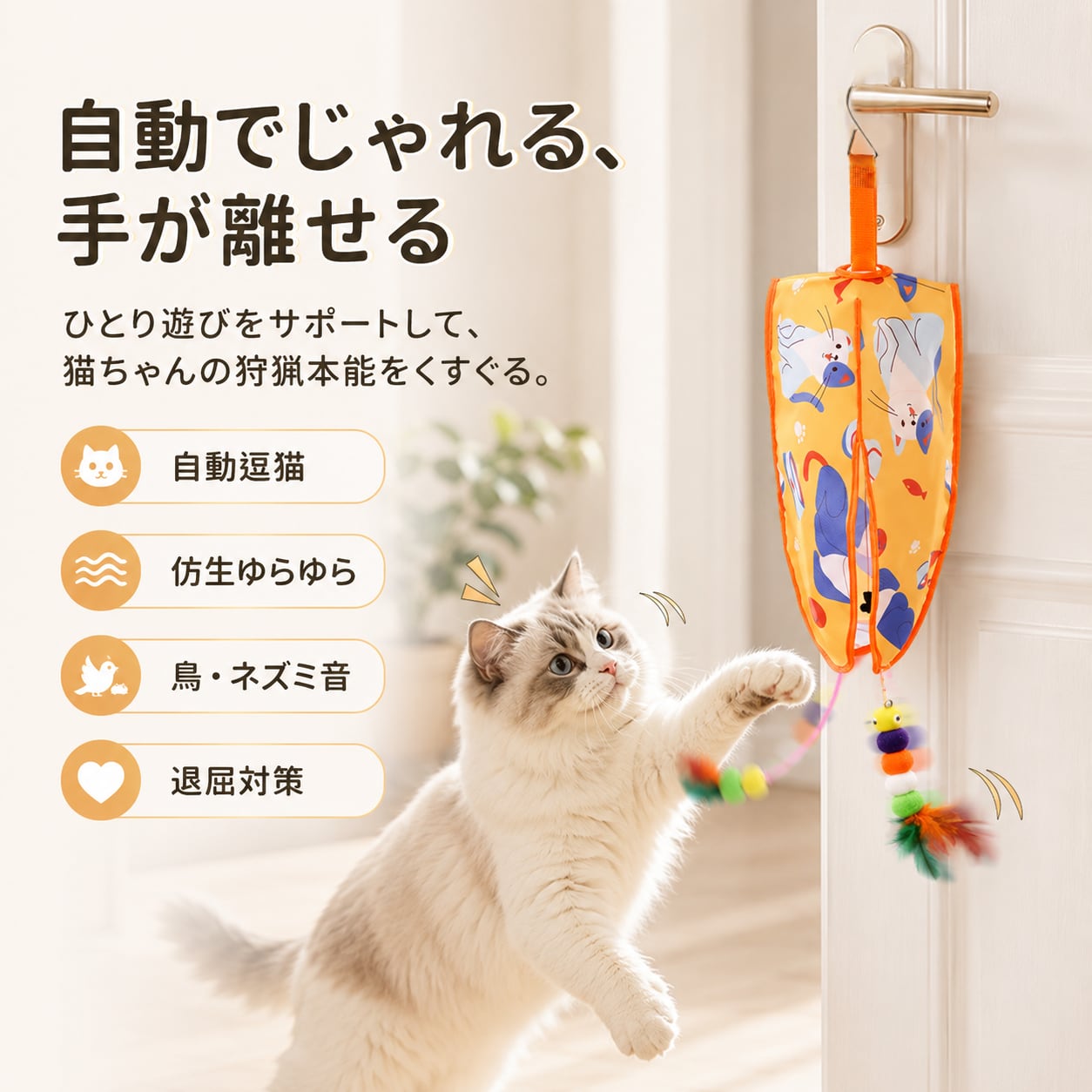 S  55  .スマート自動猫じゃらし おもちゃ